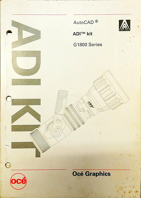 Manuale di 100 pagine Océ Autocad ADI kit per serie G1800