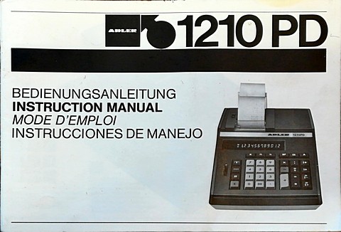 Adler 1210 PD manuale d'uso