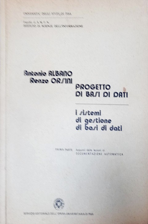 Libro di 500 pagine Progetto di basi di dati parte 1
