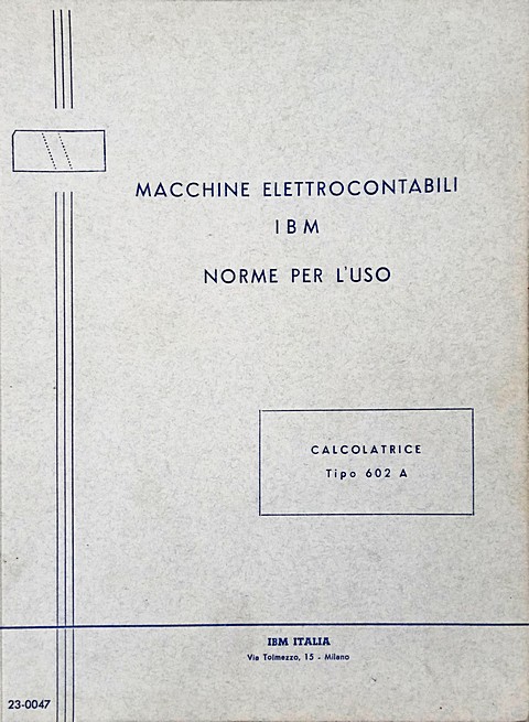 Macchine elettrocontabili IBM norme per l'uso