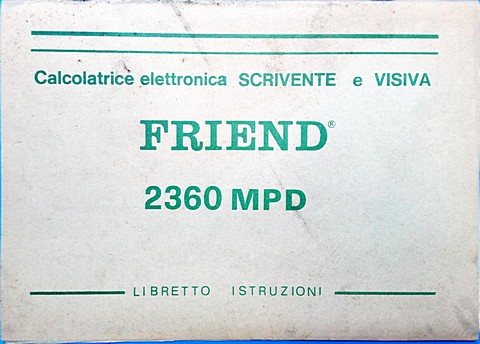 Calcolatrice Friend scepter 2360 MPD, istruzioni