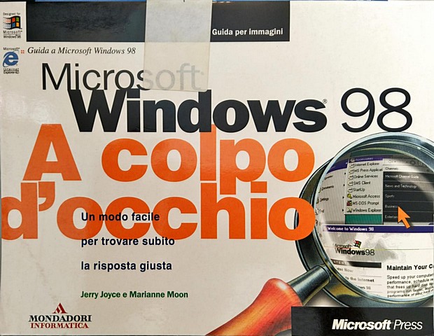 Libro di 290 pagine Microsoft Windows 98 a colpo d'occhio