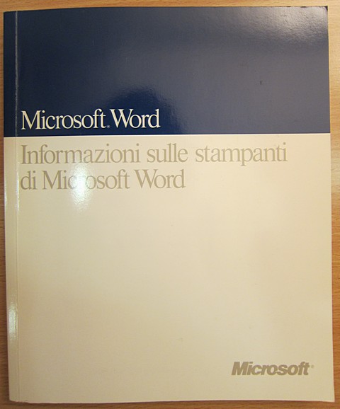 Manuale di 400 pagine microsoft word 5.0
