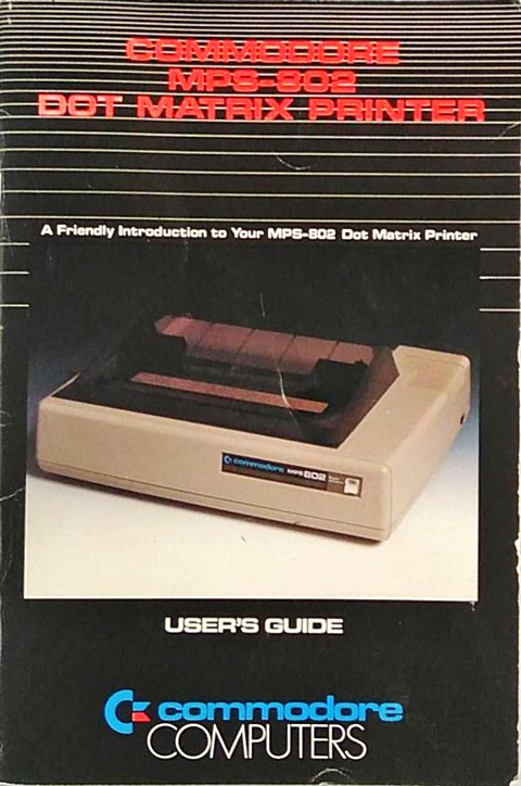 Manuale di 37 pagine Commodore MPS-802 printer