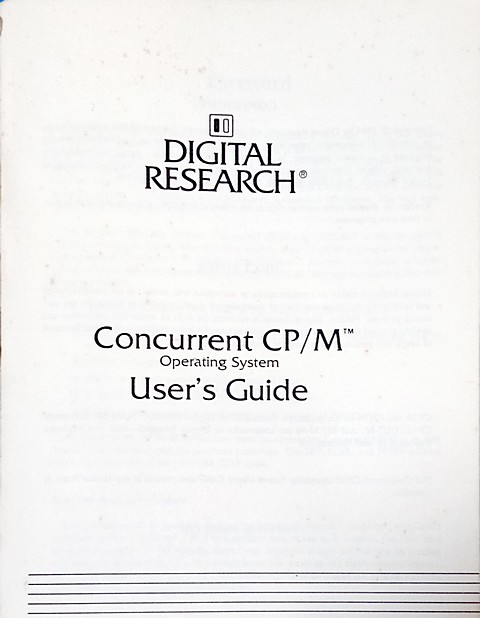 Manuale di 200 pagine Concurrent CP/M