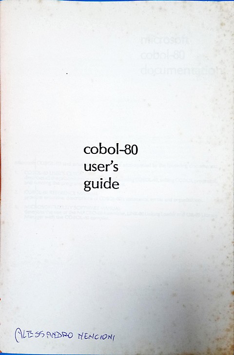 Manuale di 250 pagine Cobol-80 user's guide