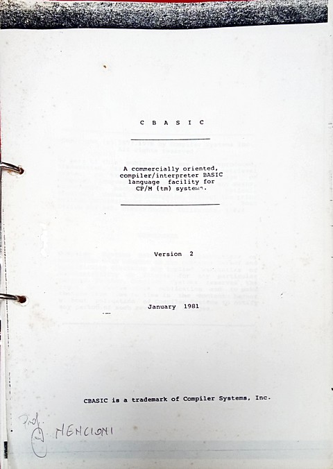 Manuale di 120 pagine CBASIC