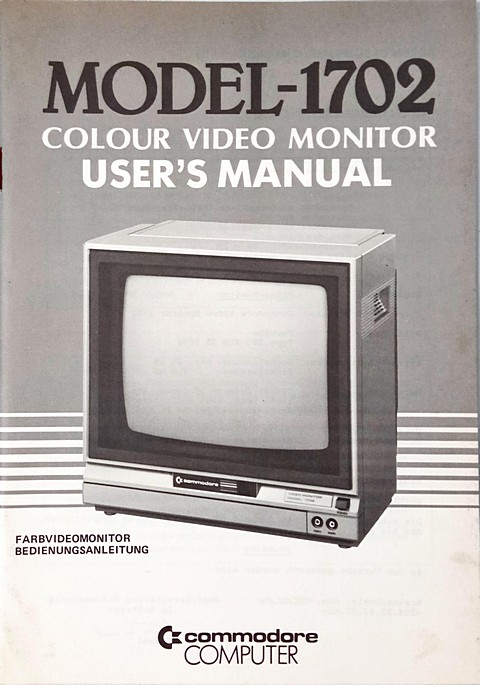 Manuale di 17 pagine Commodore video monitor model 1702