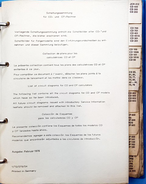 Manuale di 250 pagine Calcolatrici Olympia, manuale miscellanee