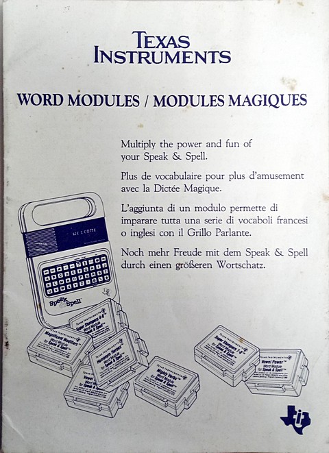 Manuale di 15 pagine Texas Instruments Word Modules