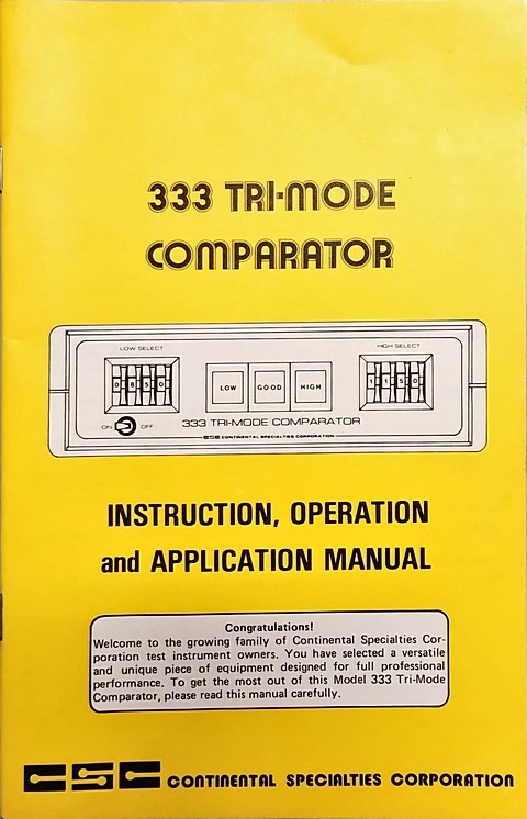 Manuale di 19 pagine csc 333 tri-mode comparatore