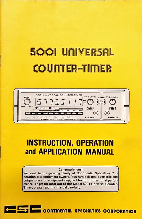 Manuale di 27 pagine csc 5001 universal counter-timer