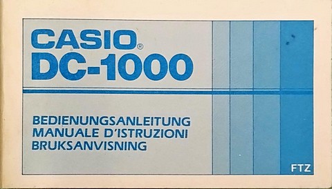 Manuale di 164 pagine Casio DC-1000 istruzioni