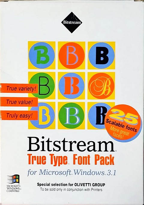 Software di 20 pagine TrueType font pack