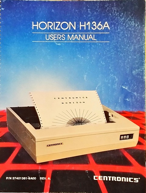 Manuale di 300 pagine Centronics Horizon H136A