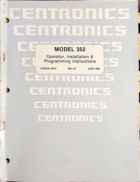 Manuale di 200 pagine Centronics 352 guida programmazione stampante