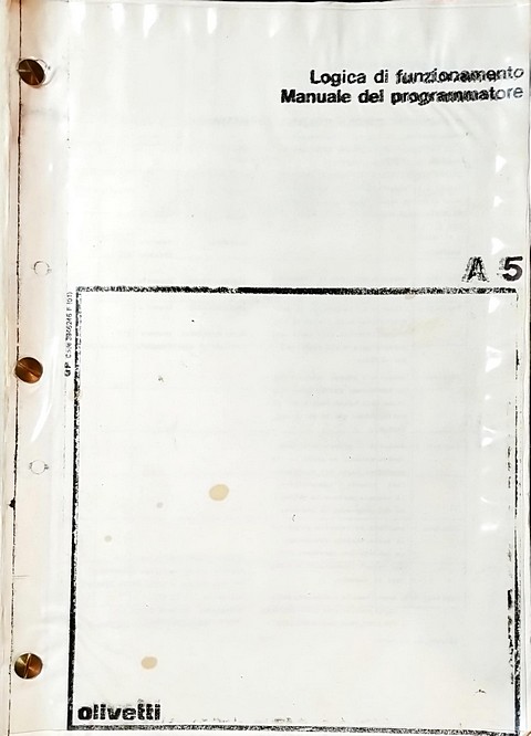 Olivetti A5 logica funzionam. manuale programmatore