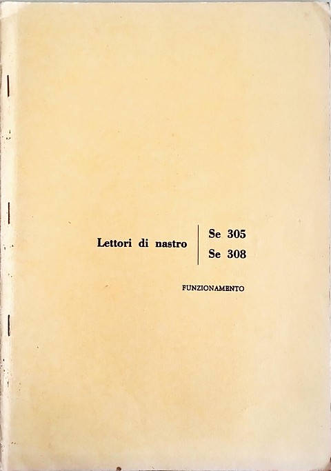 Olivetti Lettori di nastro Se 305 Se 308 funzionamento