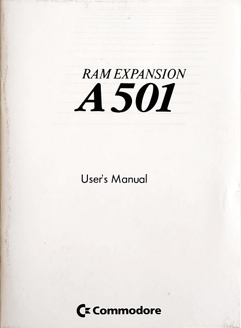 Ram expansion A501 user's manual