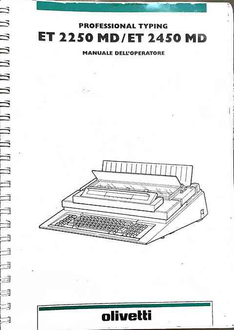 Olivetti ET 2250 MD, ET 2450 MD manuale operatore